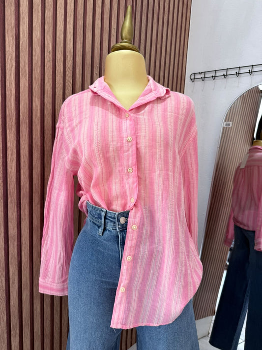 Blusa cuello rayada