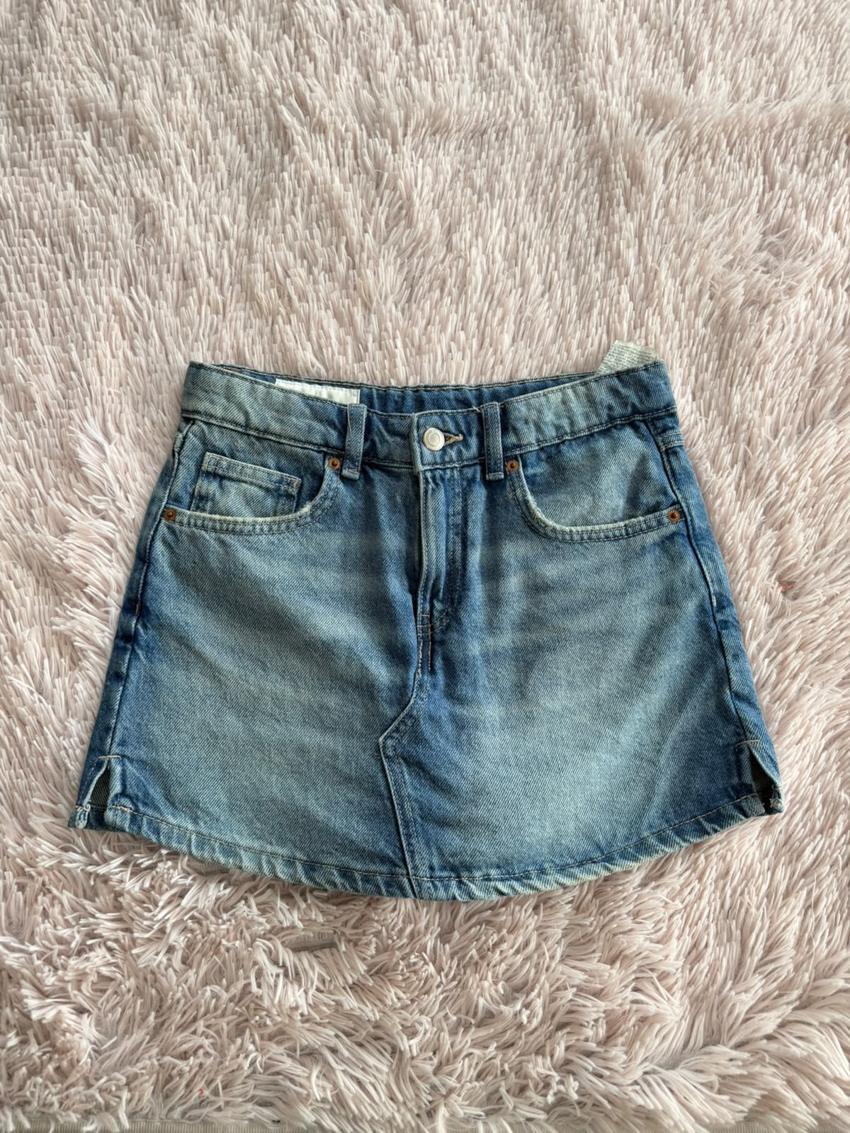 Short de mezclilla azul Zara de tiro alto